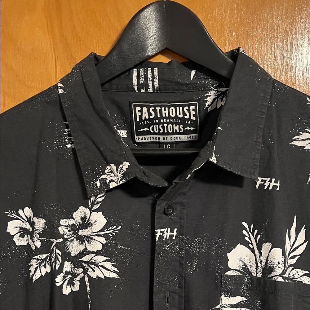 Fasthouse Black Floral Men's Shirt - Large